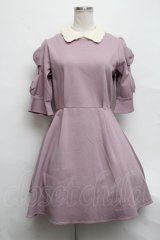 axes femme POETIQUE / リボン袖フレアワンピース  ピンク S-24-09-12-046-AX-OP-AS-ZT064