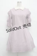 axes femme POETIQUE / リボン袖フレアワンピース  ピンク S-24-09-12-046-AX-OP-AS-ZT064