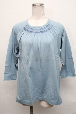 画像1: PINK HOUSE / ステッチカットソー  サックス S-24-09-14-018-LO-TO-AS-ZT143