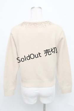 画像2: 【SALE】an another angelus / ビーズフラワーカラーカーディガン  ベージュ S-24-09-15-048-CA-TO-AS-ZT226