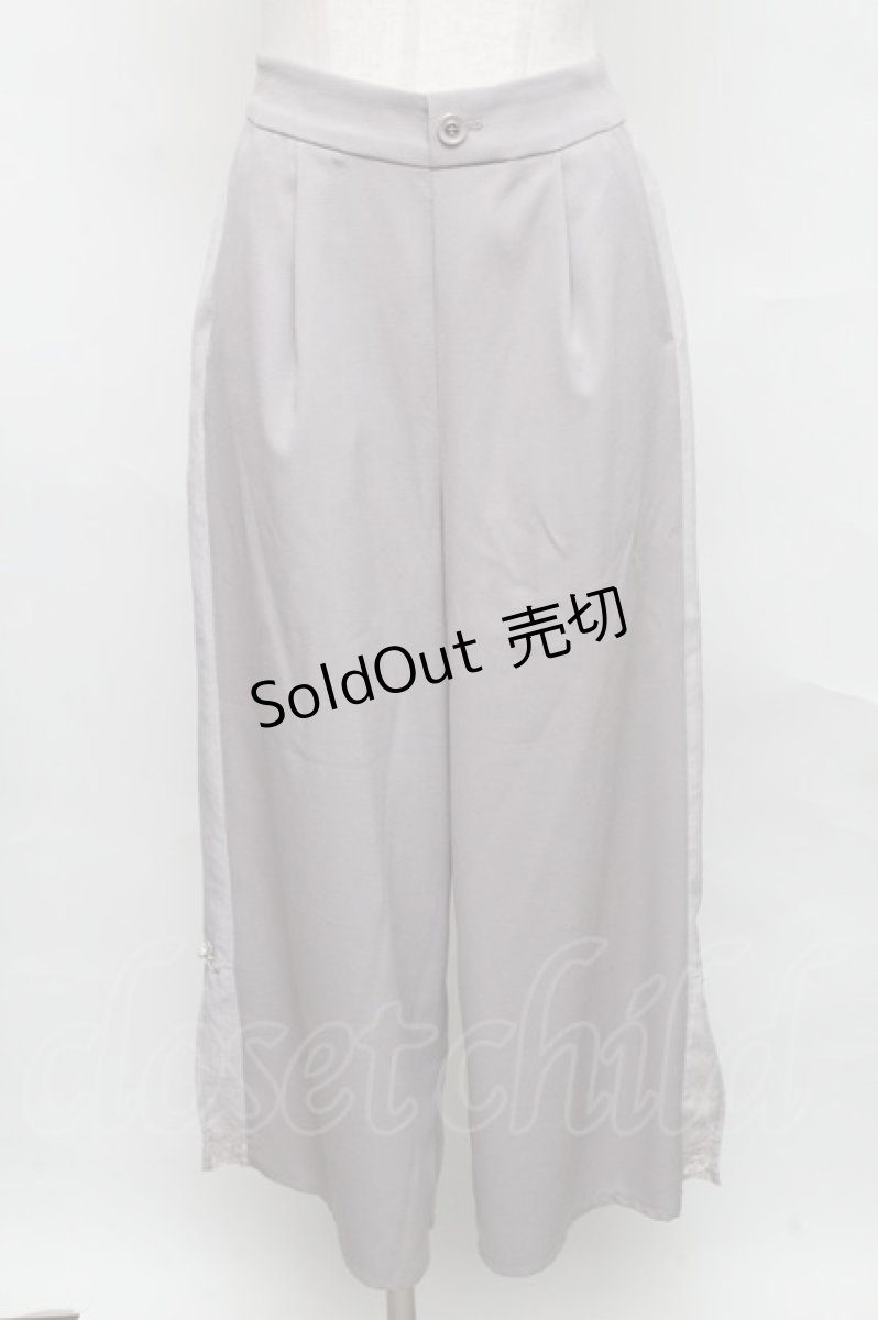 画像1: 【SALE】axes femme / 麻調チャイナ釦配色パンツ  グレー S-24-09-17-063-AX-PA-HR-ZT392 (1)