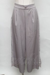 axes femme / 麻調チャイナ釦配色パンツ  グレー S-24-09-17-063-AX-PA-HR-ZI
