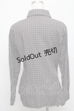 画像2: 【SALE】MIHO MATSUDA / フリルチェックブラウス  黒Ｘブラウン S-24-09-17-033-GO-BL-AS-ZT367