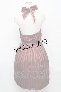 画像2: Jane Marple / レジメンタルホルターワンピース  赤 S-24-09-19-066-JM-OP-UT-ZT224