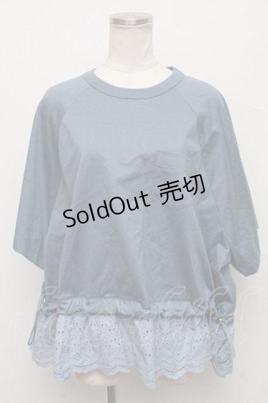 画像1: 【SALE】Jane Marple Dans Le Saｌon / アイレットレーストップス  ブルーグレー S-24-09-19-019-JM-TO-AS-ZT282 (1)