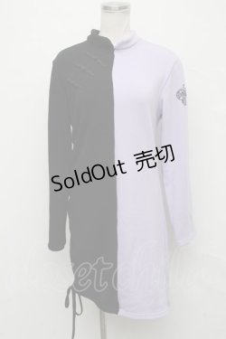 画像1: NieR Clothing / バイカラーワンピース  黒ｘラベンダー S-24-09-19-022-PU-OP-AS-ZT420