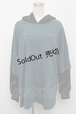 画像1: NieR Clothing / ロゴ刺繍パーカー  グリーン S-24-09-19-029-PU-TO-AS-ZT183