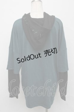 画像2: NieR Clothing / ロゴ刺繍パーカー  グリーン S-24-09-19-029-PU-TO-AS-ZT183