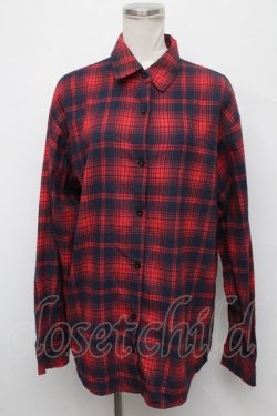 画像1: NieR Clothing / タータンチェックシャツ  赤 S-24-09-19-034-PU-TO-HR-ZT229
