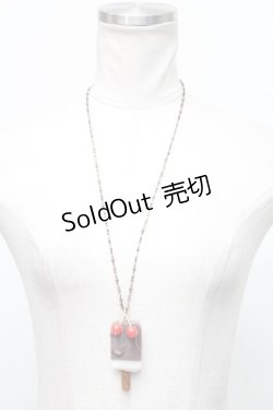 画像2: Q-pot. / チェリーチョコレートアイスキャンディバーネックレス  ブラウン S-24-09-24-007-QP-AC-AS-ZI