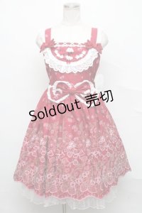 BABY,THE STARS SHINE BRIGHT / くみゃちゃんのStrawberry Garden刺繍ジャンパースカートI  エンジ S-24-09-25-053-BA-OP-AS-ZS