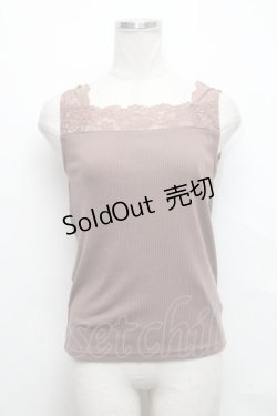 画像1: axes femme / 2WAYレースリブタンク  モカ S-24-09-28-001-AX-TO-AS-ZS