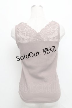 画像2: axes femme / 2WAYレースリブタンク  モカ S-24-09-28-001-AX-TO-AS-ZS