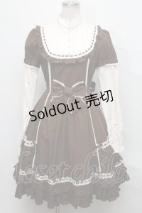 Angelic Pretty / 社交界ワンピース  ブラウン S-24-09-29-012-AP-OP-AS-ZS