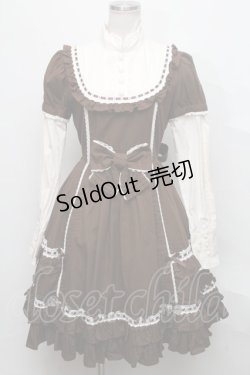 画像1: Angelic Pretty / 社交界ワンピース  ブラウン S-24-09-29-012-AP-OP-AS-ZS