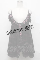 H jelly /ベビードール重ね着風ワンピース  黒ｘピンク S-24-09-29-005-HN-OP-UT-ZS