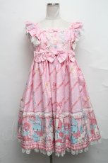 画像2: Angelic Pretty / MELODY TOYSハイウエストジャンパースカート  ピンク S-24-10-01-074-AP-OP-HR-ZS (2)