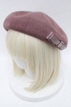 画像1: m petit by misako / NINA`SAMカメオベレー  ピンクベージュ S-24-10-05-008-LO-AC-AS-ZT286