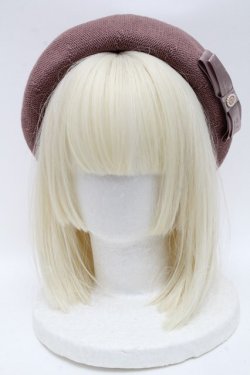画像2: m petit by misako / NINA`SAMカメオベレー  ピンクベージュ S-24-10-05-008-LO-AC-AS-ZT286