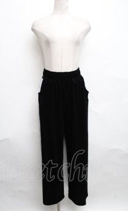 画像1: LISTEN FLAVOR / タイガーチェイナベロアトラックパンツ  黒 S-24-10-09-076-PU-TS-AS-ZT070