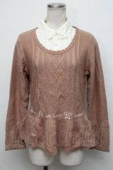 axes femme POETIQUE / 刺繍入りニットプルオーバー  ピンク S-24-10-11-033-AX-OP-HR-ZI