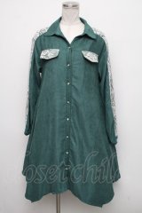 axes femme / 袖レースアップシャツワンピース  カーキ S-24-10-13-056-AX-OP-AS-ZI