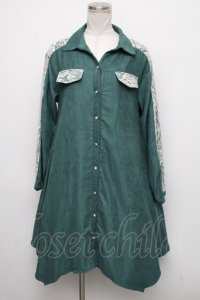 axes femme / 袖レースアップシャツワンピース  カーキ S-24-10-13-056-AX-OP-AS-ZI