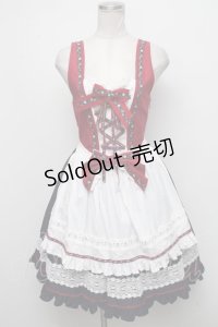 BABY,THE STARS SHINE BRIGHT / 花の乙女のHarvest festivalジャンパースカート  紺ｘエンジ S-24-10-15-060-BA-OP-AS-ZS