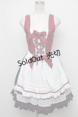 画像1: BABY,THE STARS SHINE BRIGHT / 花の乙女のHarvest festivalジャンパースカート  紺ｘエンジ S-24-10-15-060-BA-OP-AS-ZS