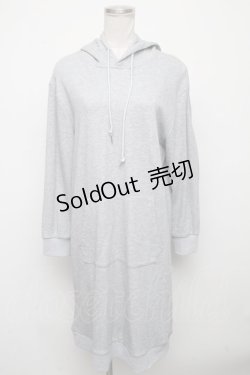 画像1: NieR CLOTHING / がおまるロングパーカー  グレー S-24-10-22-040-PU-TO-HR-ZI