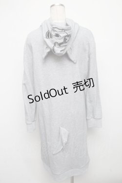 画像2: NieR CLOTHING / がおまるロングパーカー  グレー S-24-10-22-040-PU-TO-HR-ZI
