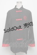 NieR Clothing / チャイナボタンシャツ  黒 S-24-10-22-044-PU-BL-HR-ZT407