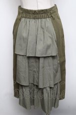 画像2: 【SALE】Franche Lippee / バックティアードデニムスカート  カーキ S-24-10-24-067-LO-SK-HR-ZT224 (2)
