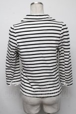 画像2: 【SALE】Franche Lippee / くまボタンボーダージャケット  白 S-24-10-24-010-LO-JA-HR-ZT282 (2)