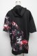 画像2: NieR Clothing / 和柄九尾切替プルオーバー  黒ｘ赤 S-24-10-24-027-PU-TO-HR-ZT183 (2)
