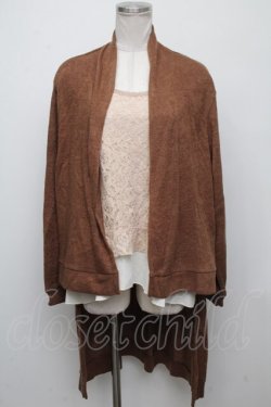 画像1: axes femme / カーデｘレースインナープルオーバー  ブラウン S-24-10-26-021-AX-TO-HR-ZT178
