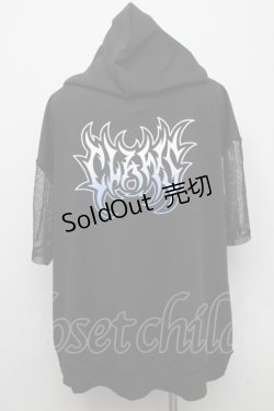 画像2: LISTEN FLAVOR / 猫耳肉球ファイヤー袖メッシュジャージ  黒 S-24-11-06-052-PU-JA-AS-ZI