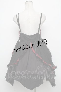 画像2: H jelly / レースストライプベビードール  赤ｘ黒 S-24-11-06-075-HN-TO-HR-ZS