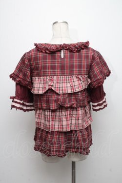 画像2: PINK HOUSE / オリジナルチェックｘローンフリルブラウス  赤 S-24-11-11-060-LO-BL-AS-ZI