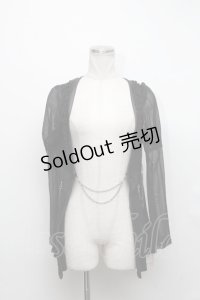Honey sixh. / チェーンデザインカーディガン  黒 S-24-11-11-047-EL-TO-AS-ZS
