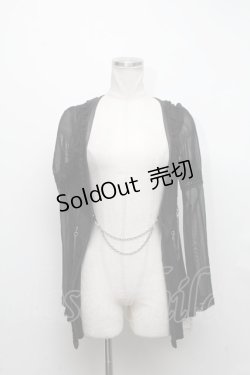 画像1: Honey sixh. / チェーンデザインカーディガン  黒 S-24-11-11-047-EL-TO-AS-ZS