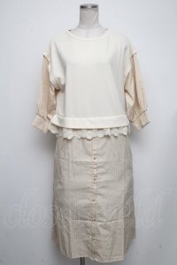 axes femme / ドッキングシャツワンピース  ベージュ S-24-11-13-062-AX-OP-HR-ZT178
