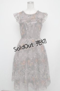 画像1: 【SALE】axes femme / プリントチュールワンピース  ブラウン S-24-11-13-066-AX-OP-HR-ZT462