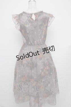 画像2: 【SALE】axes femme / プリントチュールワンピース  ブラウン S-24-11-13-066-AX-OP-HR-ZT462