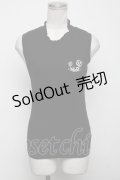 NieR Clothing / リブトップス  黒 S-24-11-14-017-PU-TO-AS-ZT218