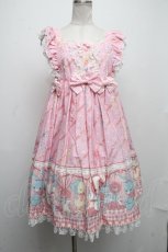 画像1: Angelic Pretty / MELODY TOYSハイウエストジャンパースカート  ピンク S-24-11-17-060-AP-OP-HR-ZS (1)