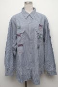 Karl Helmut / ロゴワッペンポケットチェックシャツ  青ｘ白 S-24-11-18-043-EL-BL-HR-ZT199