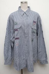 Karl Helmut / ロゴワッペンポケットチェックシャツ  青ｘ白 S-24-11-18-043-EL-BL-HR-ZT199
