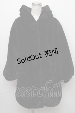 画像1: Secret Honey / うさ耳ファーコート  黒 S-24-11-23-071-CA-OP-AS-ZT-C007