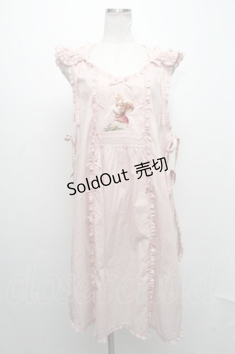 画像1: PINK HOUSE / ウィンターフォレスト刺繍タブリエ  ピンク S-24-11-29-023-LO-OP-AS-ZS (1)
